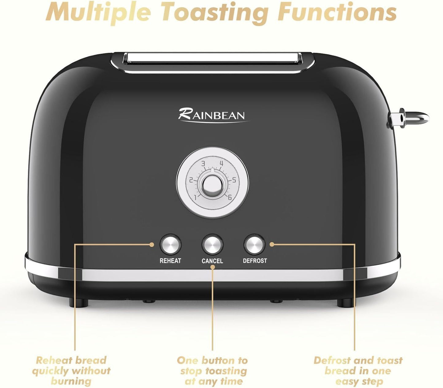 2 Slice Retro Toaster Stainless Steel