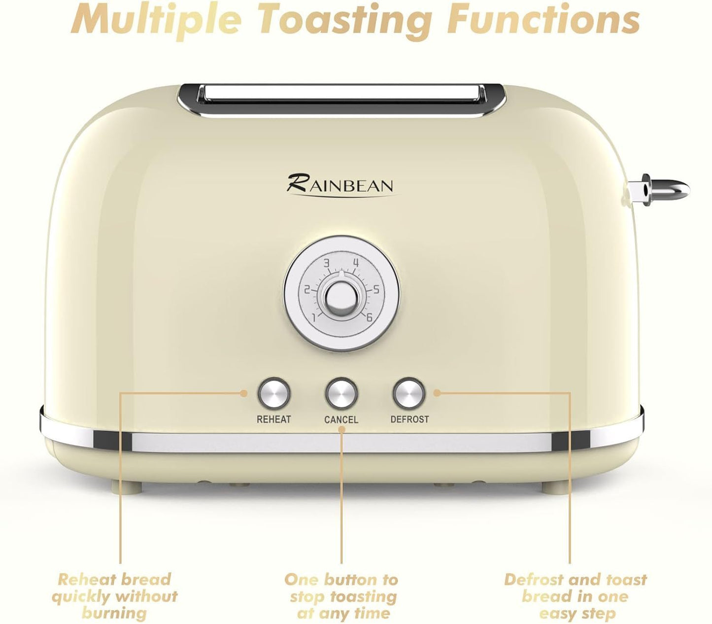 2 Slice Retro Toaster Stainless Steel