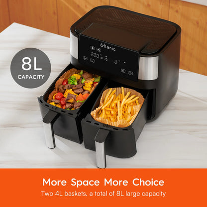 Ultenic K20 Dual Basket Air Fryer 8L - 6-in-1 Multi-Function