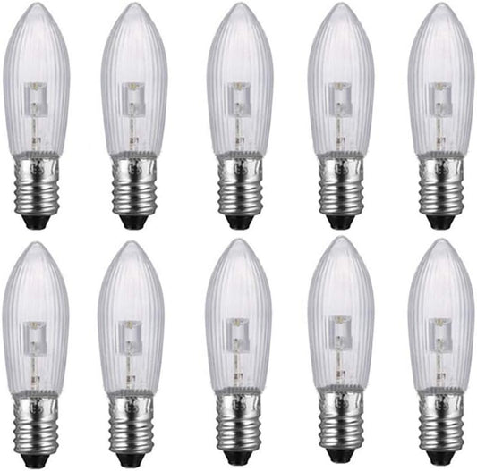 10x Candle Arch Bridge Bulb Christmas Lamp Spare E10 LED Screw Light 10V - 55V AC