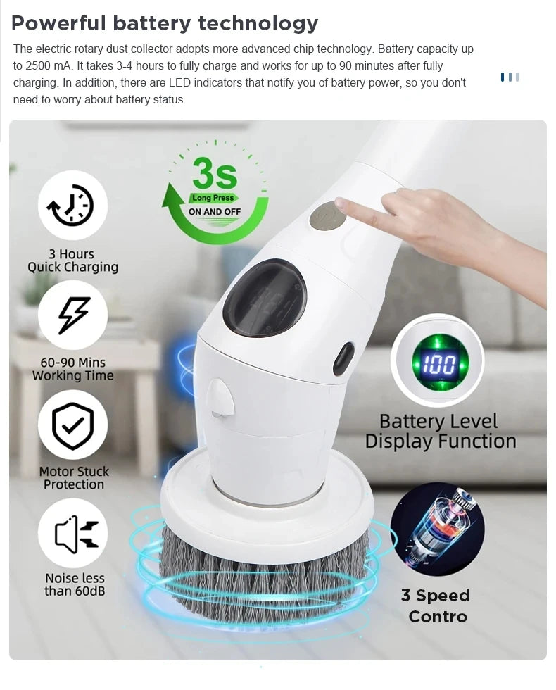 Multi-Functional Cordless Electric Cleaning Brush