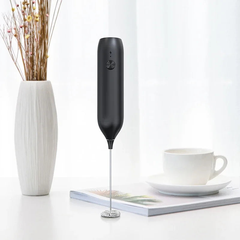 Electric Milk Frother with USB Type-C Rechargeable Cable