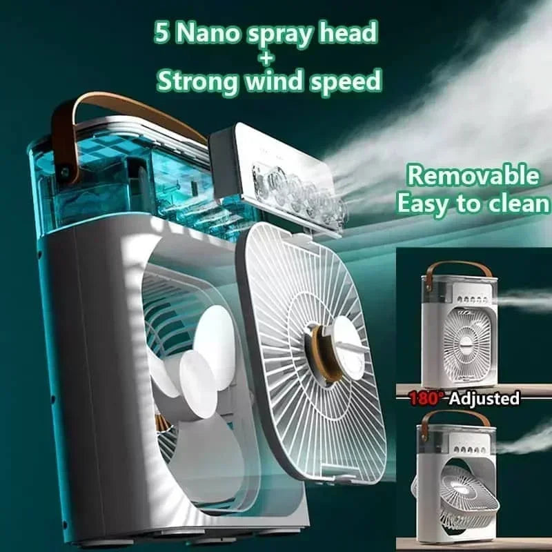 3 In 1 Portable USB Electric Fan with Water Mist