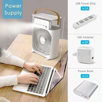 3 In 1 Portable USB Electric Fan with Water Mist