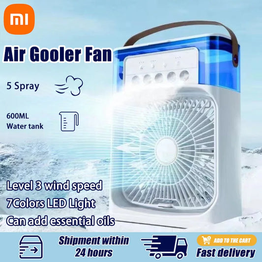 3 In 1 Portable USB Electric Fan with Water Mist