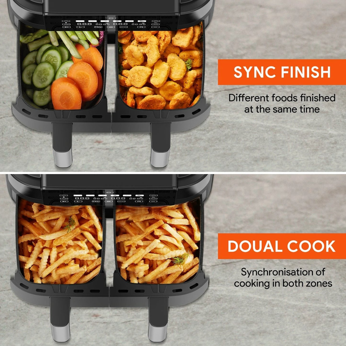 Ultenic K20 Dual Basket Air Fryer 8L - 6-in-1 Multi-Function