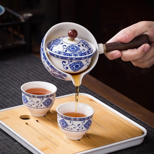 Ceramic Teapot With Wooden Handle