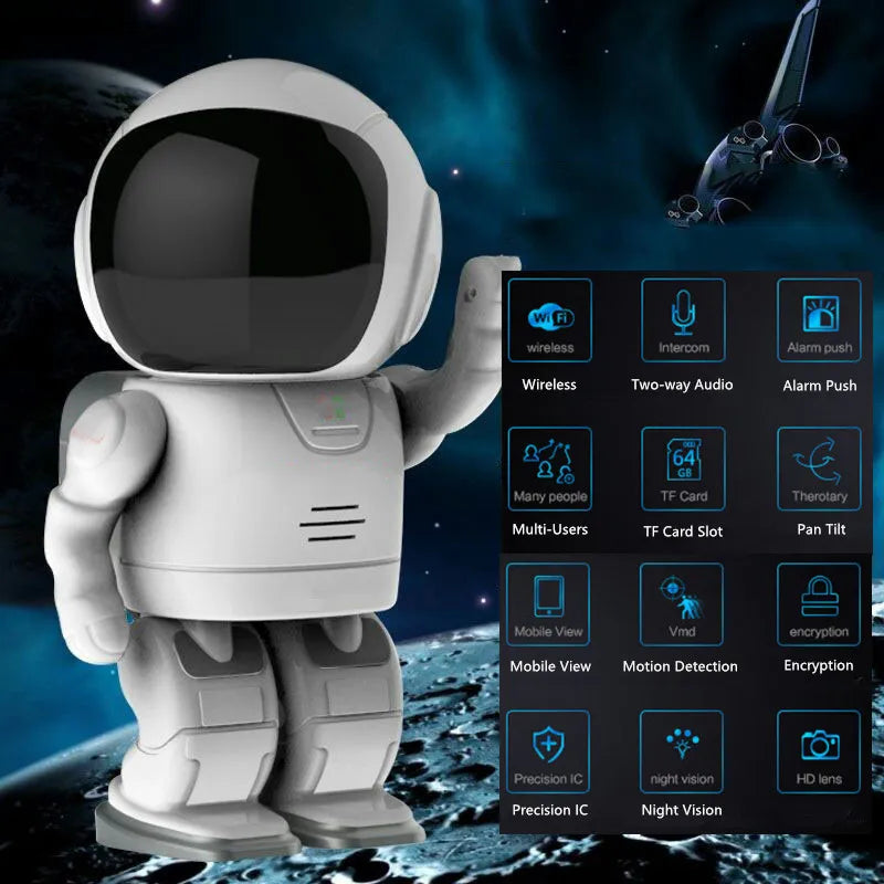 Astronaut Robot Camera - Secure Surveillance Assistant